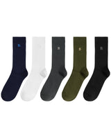5 Pack. Cotton Rib Crew Socks. Made with Australian Cotton.