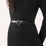 AYLA. Reversible. Split Cowhide Leather Belt.