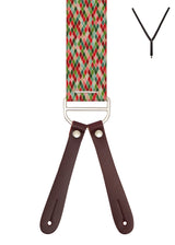 FESTIVE DIAMOND. Suspenders. Leather Ends.