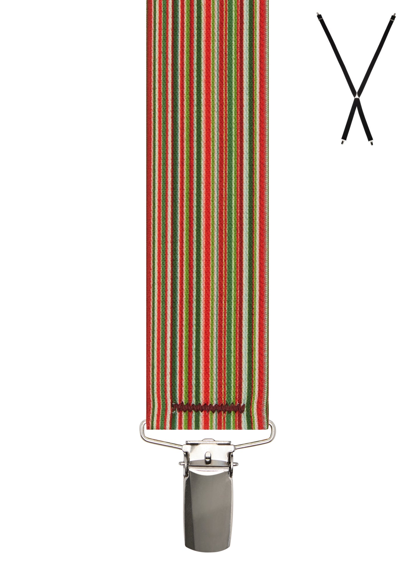FESTIVE STRIPE. Suspenders. Nickel Clips.