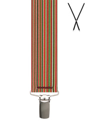 FESTIVE STRIPE. Suspenders. Nickel Clips.