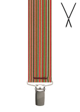 FESTIVE STRIPE. Suspenders. Nickel Clips.