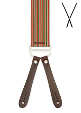 FESTIVE STRIPE. Suspenders. Leather Ends.