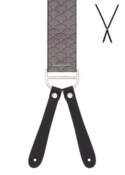 BRACES. Clamshell Print. 35mm width. Leather Ends.