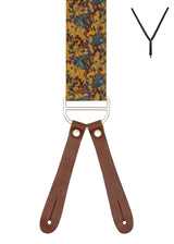 BRACES. Tropical Print. 35mm width. Leather Ends.