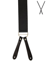 BRACES. Jacquard Print. 35mm width. Leather Ends.