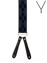 BRACES. Argyle Print. 35mm width. Leather Ends.