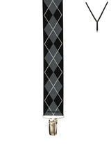 BRACES. Argyle Print. 35mm width. Nickel Clips.