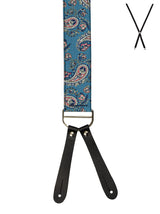 BRACES. Paisley Print. 35mm width. Leather Ends.