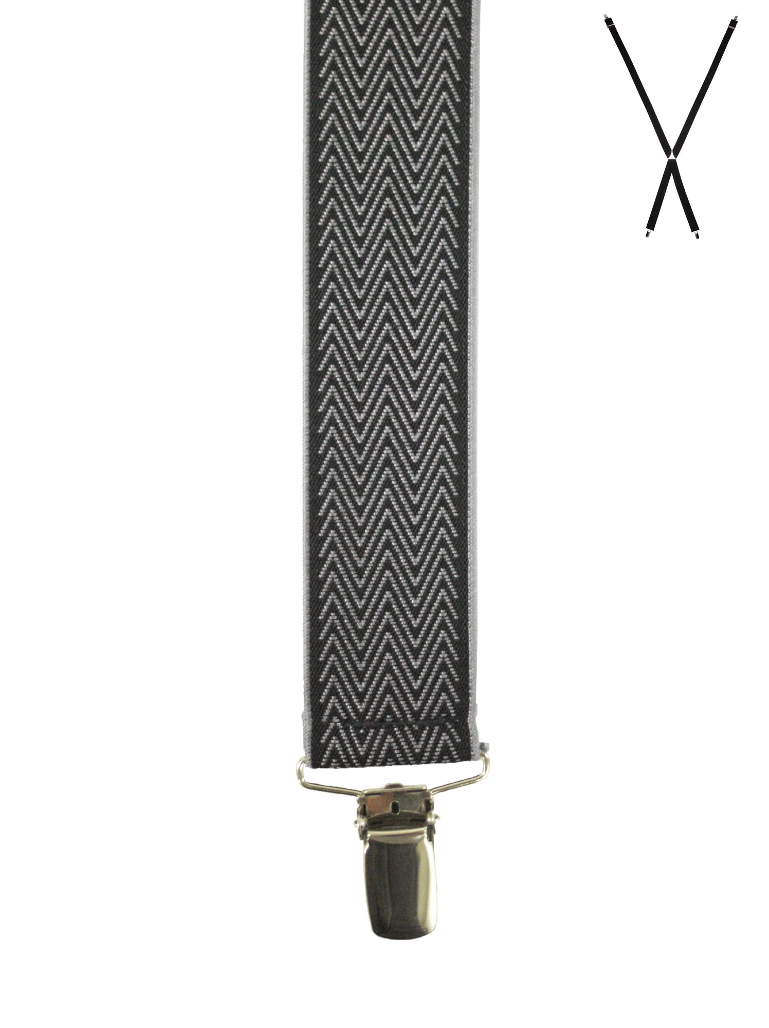 CHEVRON. Suspenders. Nickel Clips.