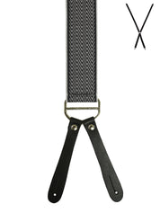 CHEVRON. Suspenders. Leather Ends.