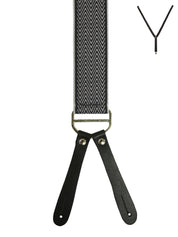CHEVRON. Suspenders. Leather Ends.