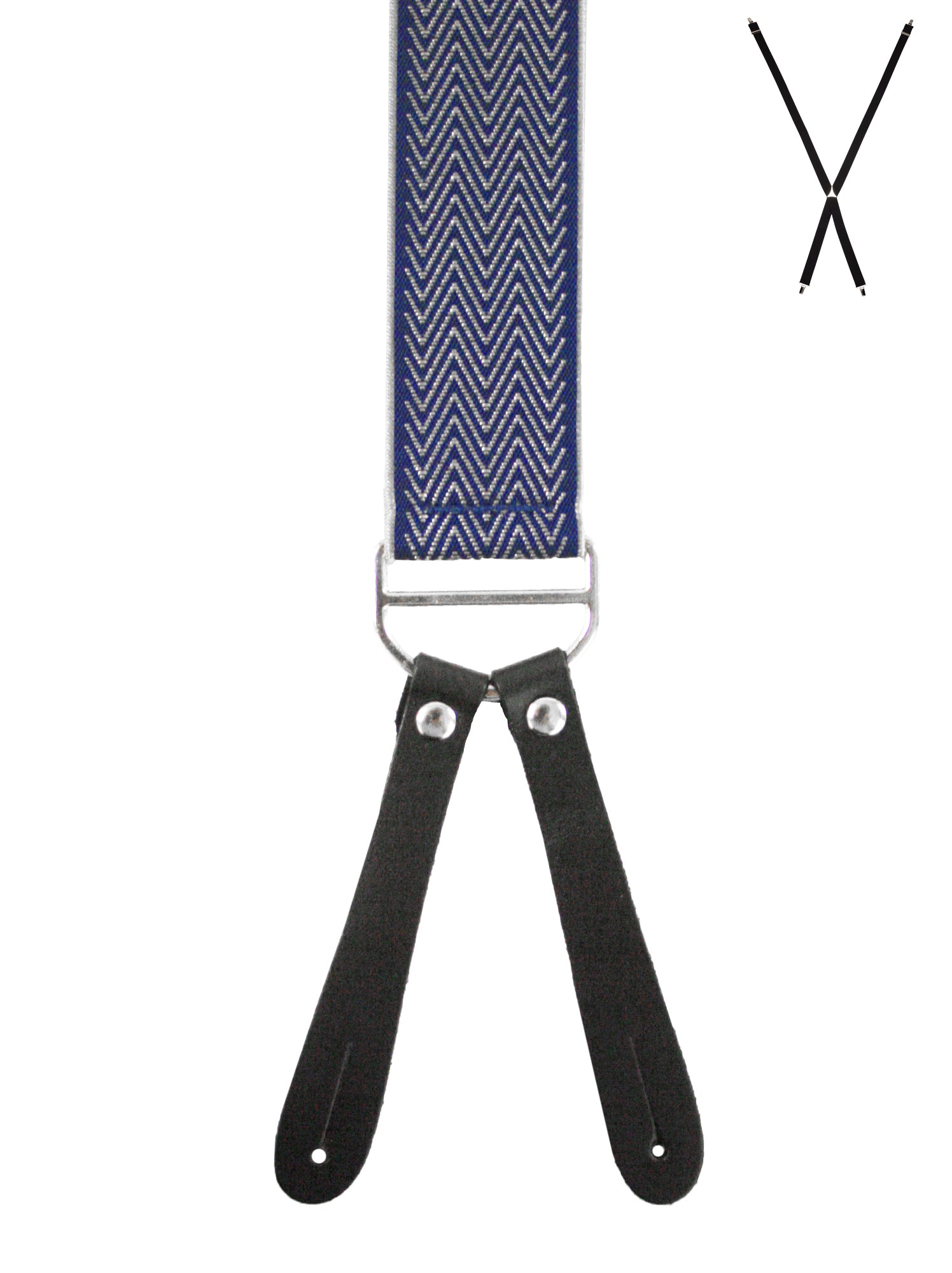 CHEVRON. Suspenders. Leather Ends.