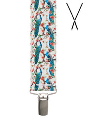 ORNAMENTAL PEACOCK. Suspenders. Nickel Clips.