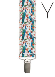 ORNAMENTAL PEACOCK. Suspenders. Nickel Clips.