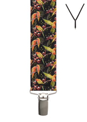 PLAYFUL PARROT. Suspenders. Nickel Clips.