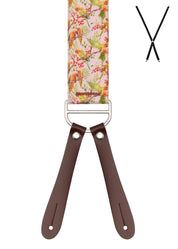 PLAYFUL PARROT. Suspenders. Leather Ends.