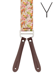 PLAYFUL PARROT. Suspenders. Leather Ends.
