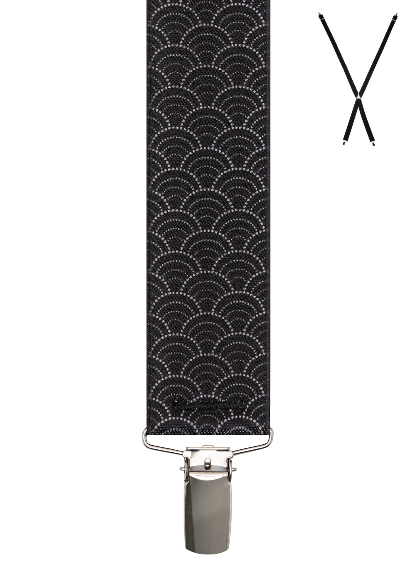 GEO CURVE DOT. Suspenders. Nickel Clips.