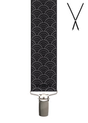 GEO CURVE DOT. Suspenders. Nickel Clips.
