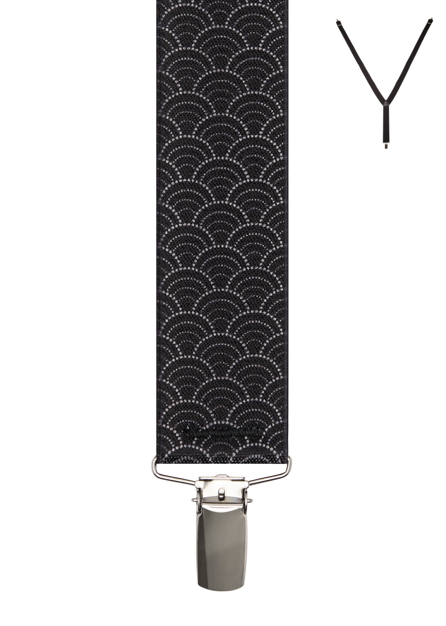 GEO CURVE DOT. Suspenders. Nickel Clips.