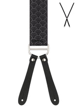 BRACES. Moon Dot Print. 35mm width. Leather Ends.