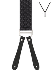 BRACES. Moon Dot Print. 35mm width. Leather Ends.