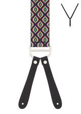BRACES. Ogee Print. 35mm width. Leather Ends.