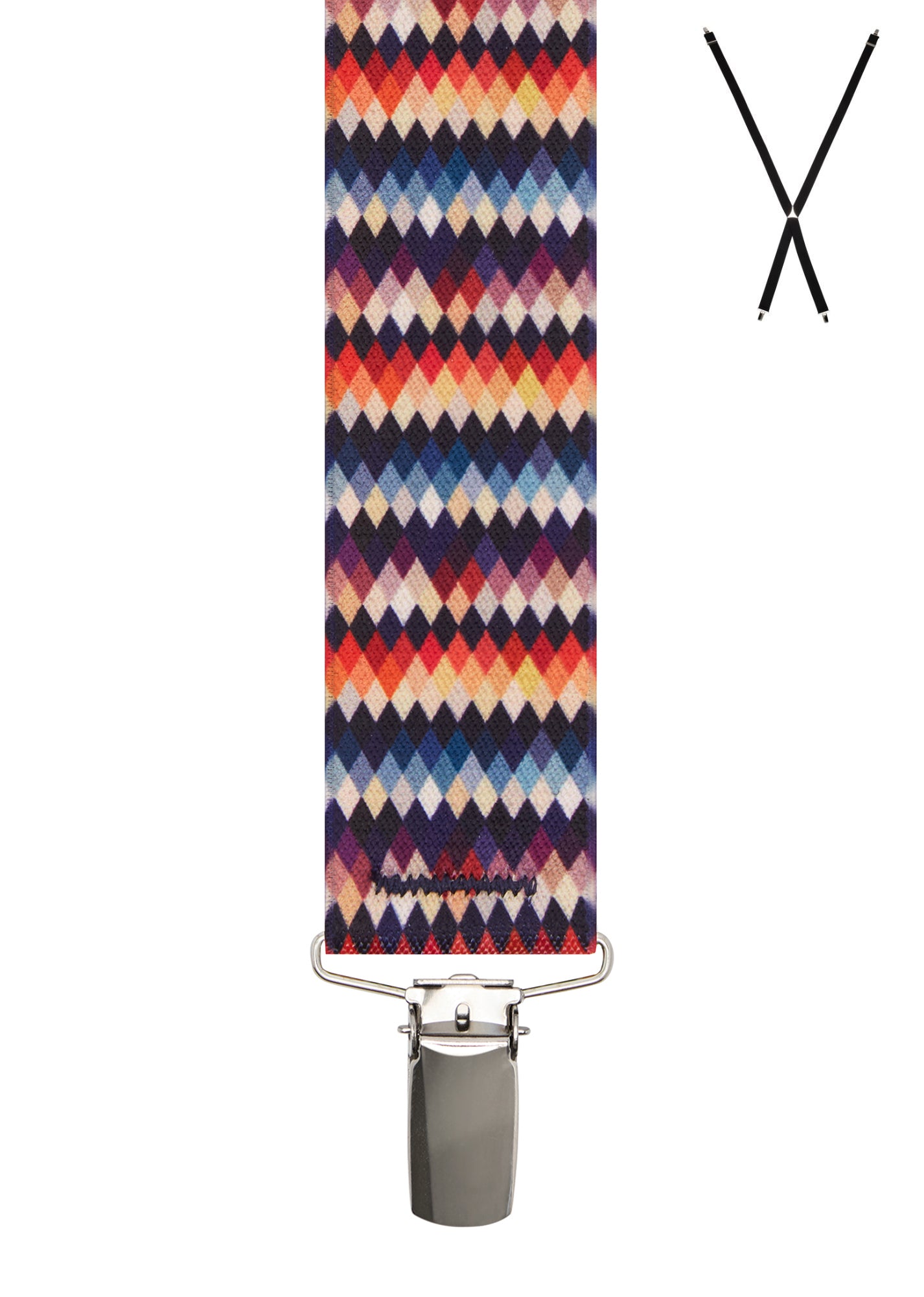 MULTI DIAMOND. Suspenders. Nickel Clips.