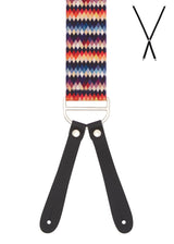 BRACES. Multi Diamond Print. 35mm width. Leather Ends.