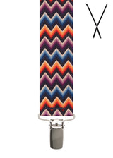 BRACES. Zig Zag Print. 35mm width. Nickel Clips.