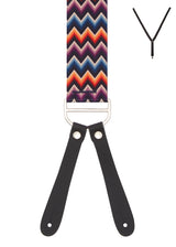 BRACES. Zig Zag Print. 35mm width. Leather Ends.