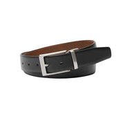 BIRCH Black/Tan. Reversible Leather Belt. 35mm width.