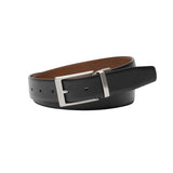 BIRCH Black/Tan. Reversible Leather Belt. 35mm width.