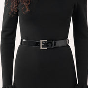 BRIAR. Split Cowhide Leather Belt. Patent.