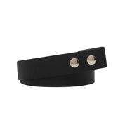 BRISTOL Black. Buffalo Leather Belt. 35mm width. Press studs (no buckle).