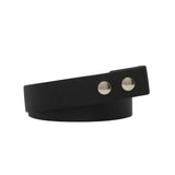 BRISTOL Black. Buffalo Leather Belt. 35mm width. Press studs (no buckle).