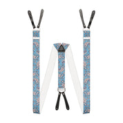 BRACES. Paisley Print. 35mm width. Leather Ends.