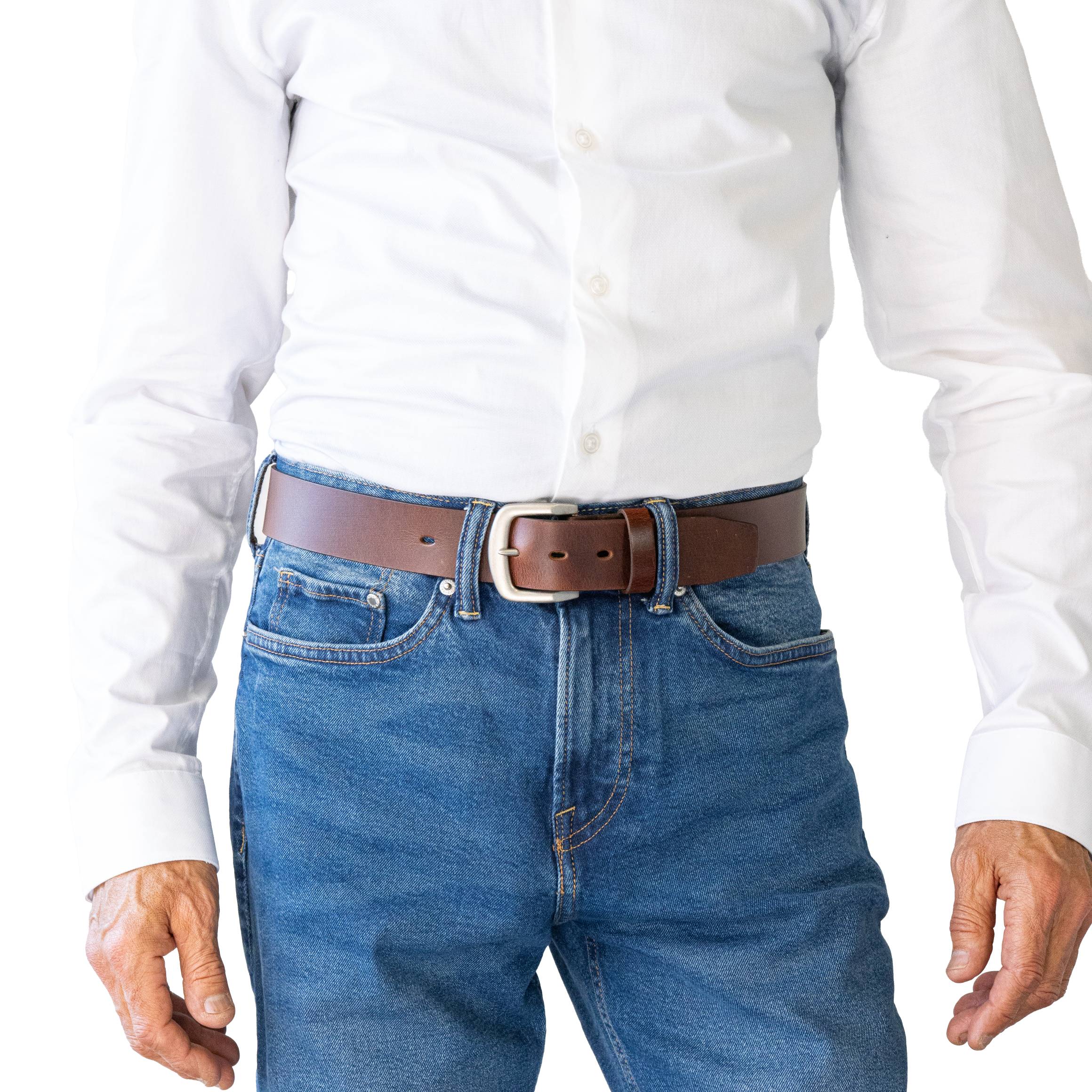 BUSHMAN. Full Grain Natural Leather Belt. 38mm width.