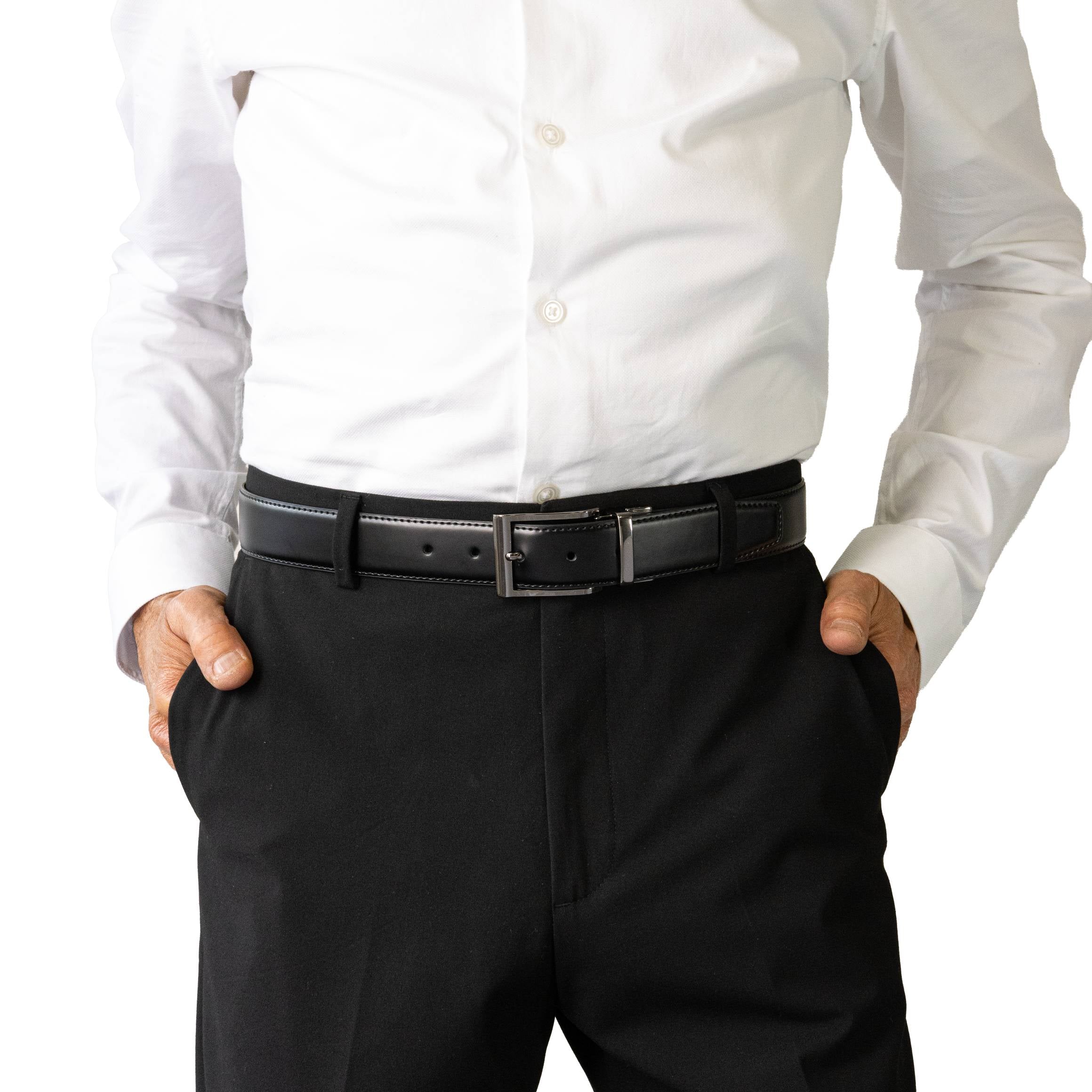 CAPITAL. Reversible Leather Belt. 35mm width.