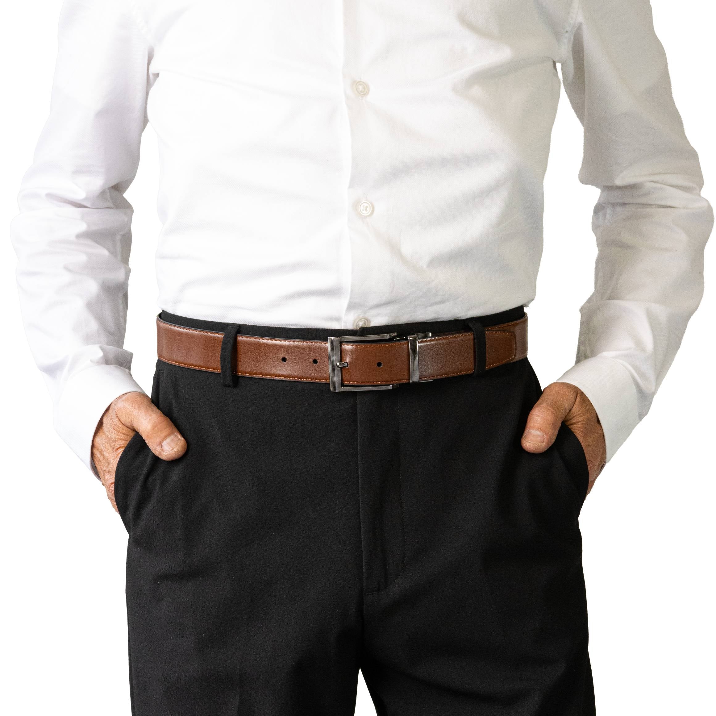 CAPITAL. Reversible Leather Belt. 35mm width.