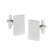 CUFFLINKS. Nickel Brushed. Rectangular. Supplied in case.