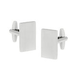 CUFFLINKS. Nickel Brushed. Rectangular. Supplied in case.