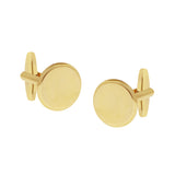 CUFFLINKS. Gold Brushed. Round. Supplied in case.