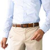 CLARKE Tan. Auto Leather Belt. 35mm width.