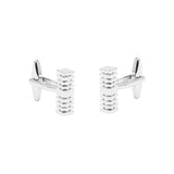 CUFFLINKS. Nickel Polished. Solid Stripe. Rod. Supplied in case.