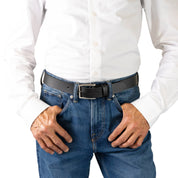 HALSTON. Buffalo Leather Belt. 35mm width.