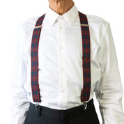 BRACES. Plaid Print. 35mm width. Nickel Clips.