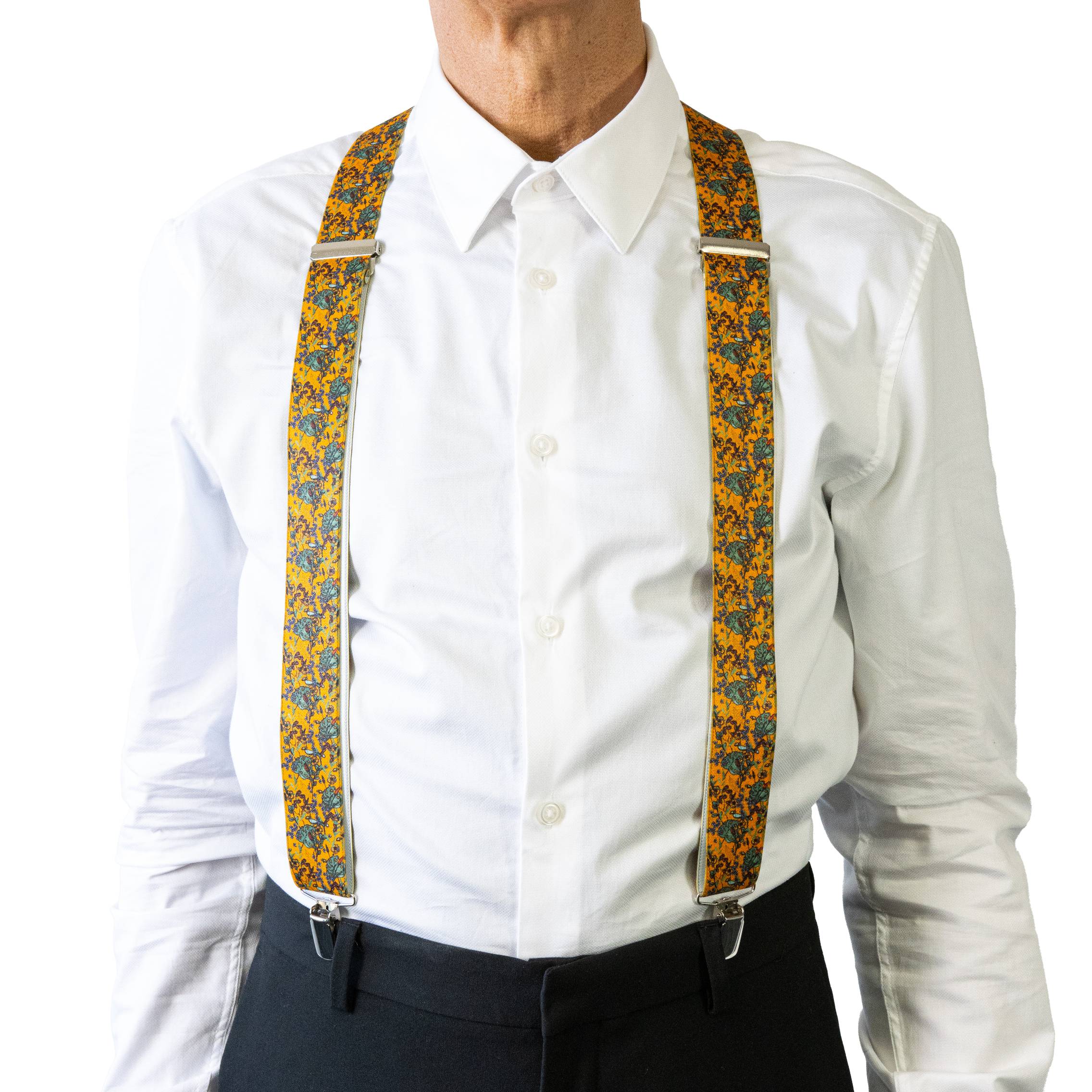 BRACES. Tropical Print. 35mm width. Nickel Clips.