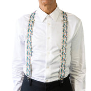ORNAMENTAL PEACOCK. Suspenders. Nickel Clips.